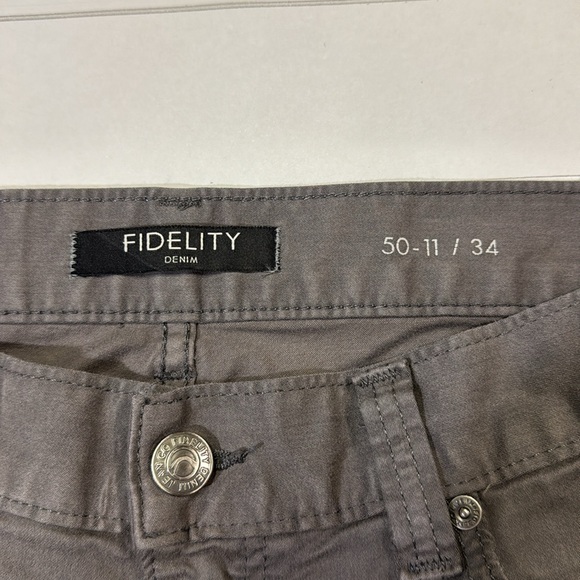 Fidelity mens 34x28 gray Havana twill straight fit denim jeans EUC - Picture 2 of 6